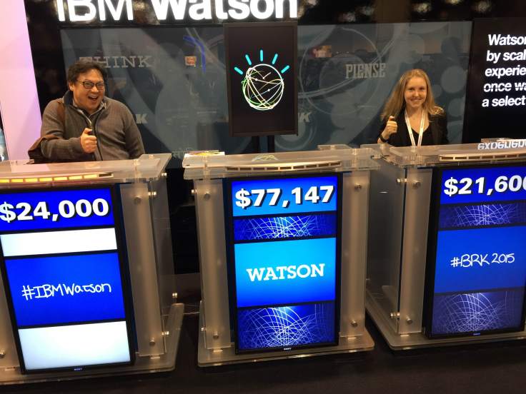 Krista playing Jeopardy against IBM Watson (Photo credit: Krista Sande-Kerback)